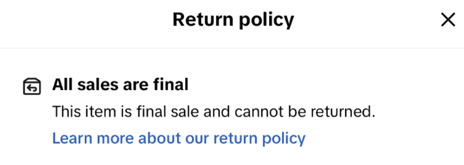 Return policy