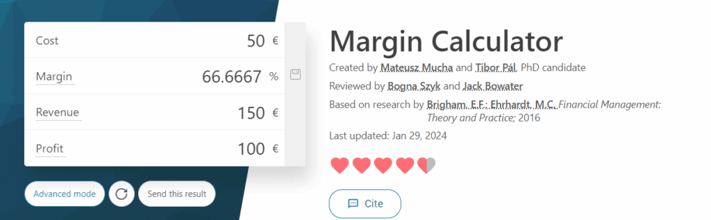 Profit margin calculator