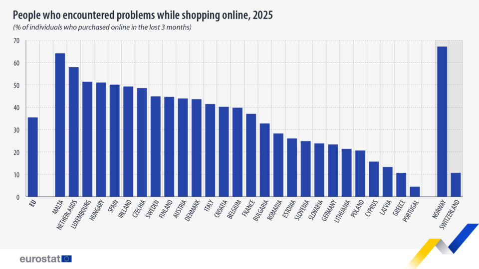 percentages of people who encountered problems online